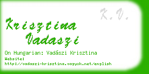 krisztina vadaszi business card