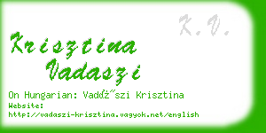 krisztina vadaszi business card